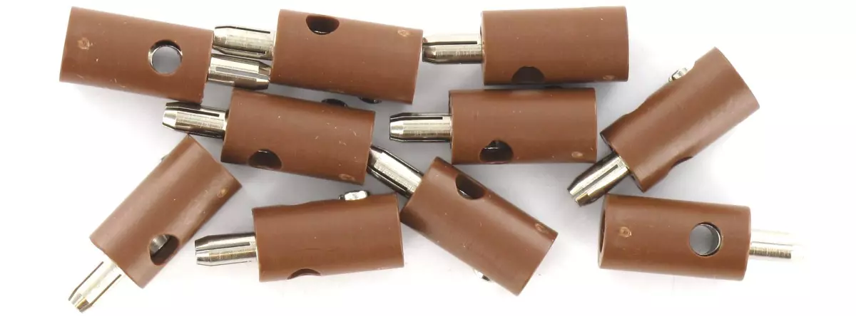 Sachet de 10 fiches mâles couleur marron