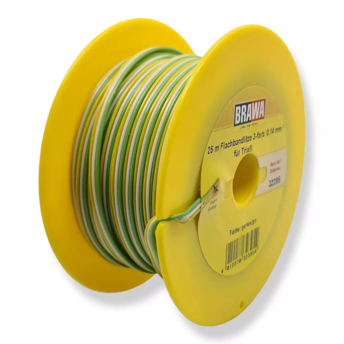 Bobine de câble Brawa 32395 - jaune / blanc / vert - pour Trix