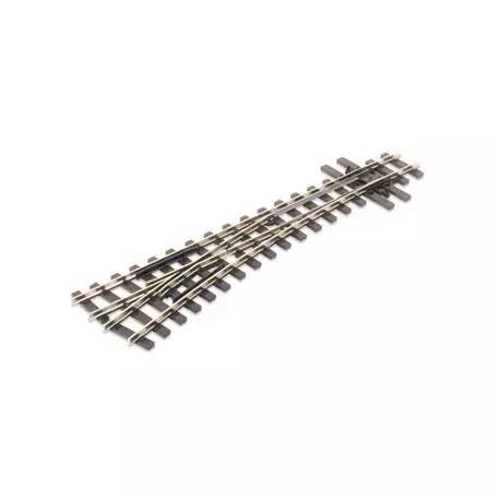 Aiguillage à gauche HOe longueur 143mm, rayon 457mm, angle 14°, avec coeur polarisé (electrofrog), code 80