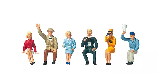 Confezione di 6 spettatori seduti - Figurina - PREISER 10025 - Scala HO : 1/87th