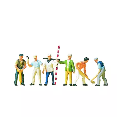Confezione da 6 operai - Figurina - PREISER 10030 - Scala HO : 1/87th