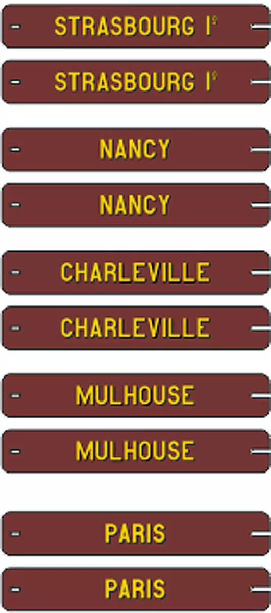 Set di 10 targhette per il percorso delle auto postali EST