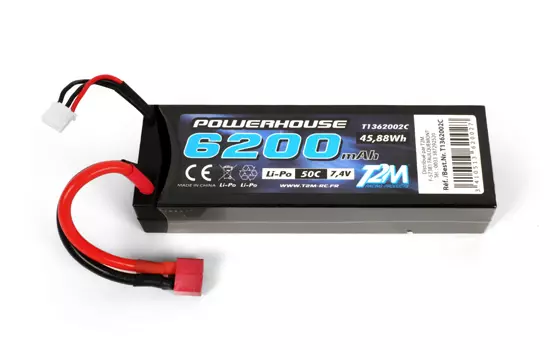 Accu LiPo 2S 7,4V 6200 mAh 50C - T2M T1362002C