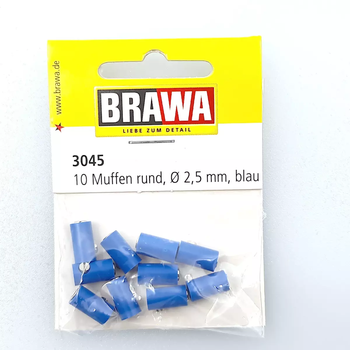 Sachet 10 Fiches Femelles de couleur Bleue Brawa 3045 - 2.5 mm - HO : 1/87
