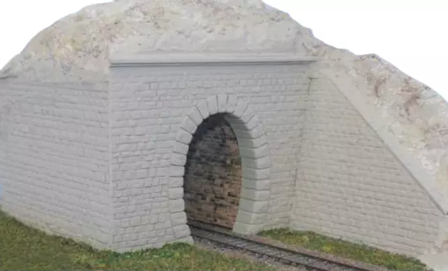 2 ingressi di galleria a binario singolo - 4 pareti di rinforzo - 2 piastre di supporto - SAI 300 - HO 1/87