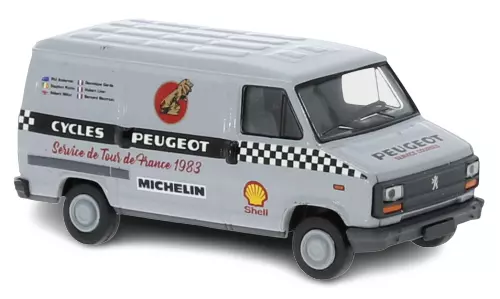 Peugeot J5 tôlé Cycles Peugeot Tour de France 1983 - BREKINA 7178 - HO 1/87- veicolo