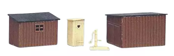 2 cabine - 1 cabina piccola - 1 pompa dell'acqua - SAI 452 - HO 1/87 - Modello da costruire