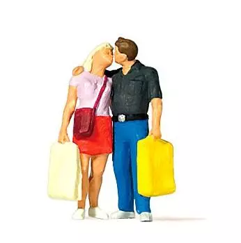 2 figure romantiche abbracciate PREISER 28185 - HO 1:87 - Dipinto
