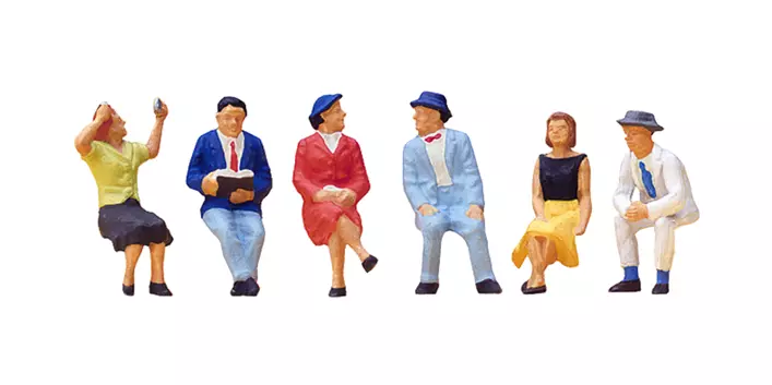 Confezione di 6 figure sedute - Figurina - PREISER 10021 - Scala HO : 1/87th