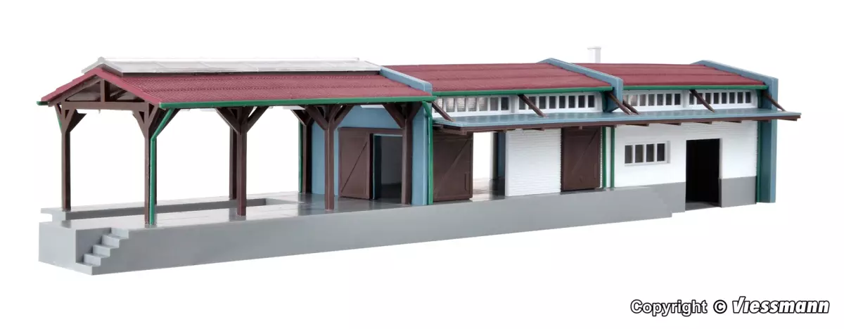 Capannone merci / Padiglione KIBRI 37809 - N 1/160 - 273x89x57 mm