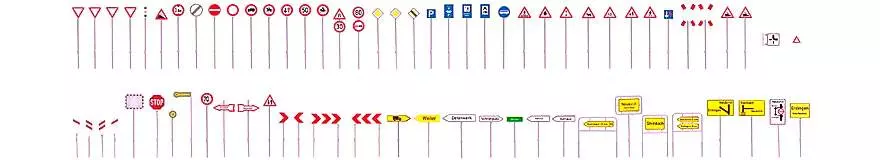 Set di cartelli stradali