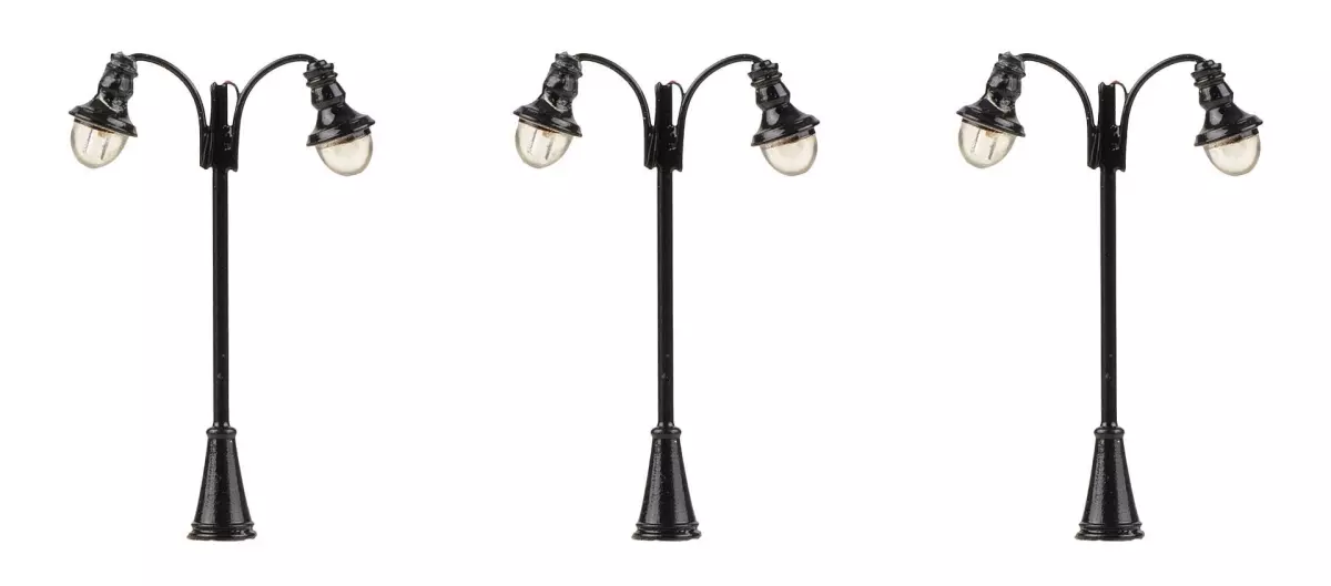 Set di 3 lanterne ad arco Faller LED 272130 - N 1/160 - altezza 60 mm