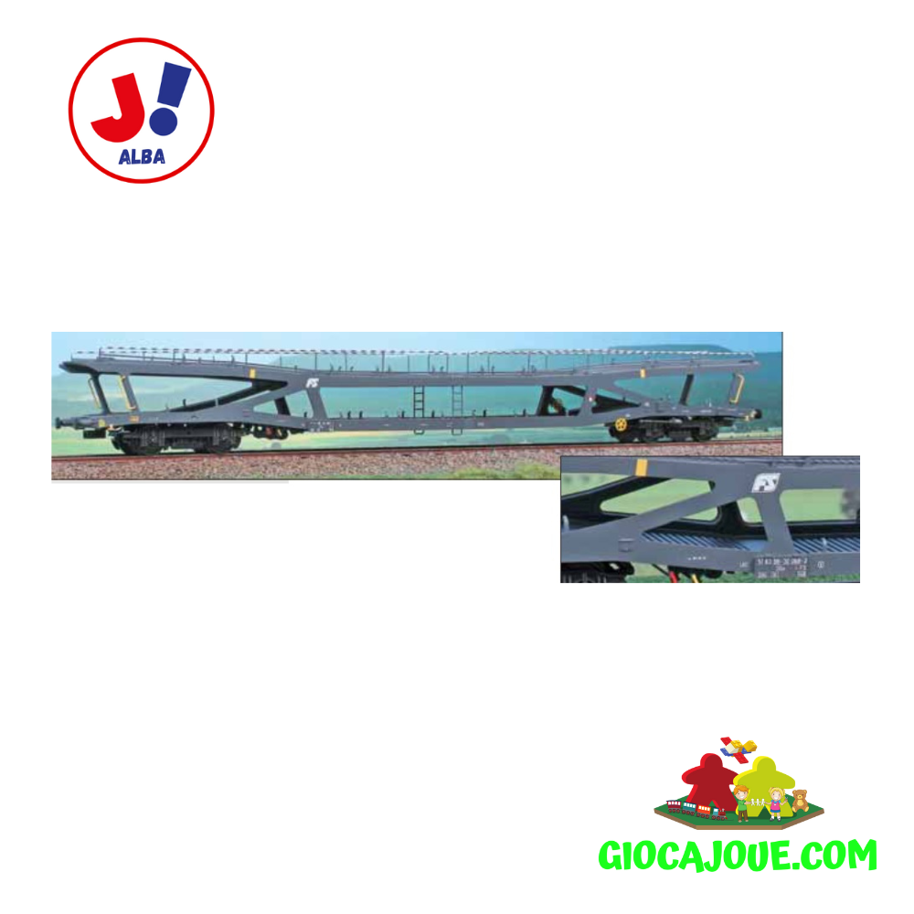 Acme 40450 - Carro trasporto auto al seguito FS tipo DDm, livrea grigio ardesia, logo inclinato, epoca IV/V