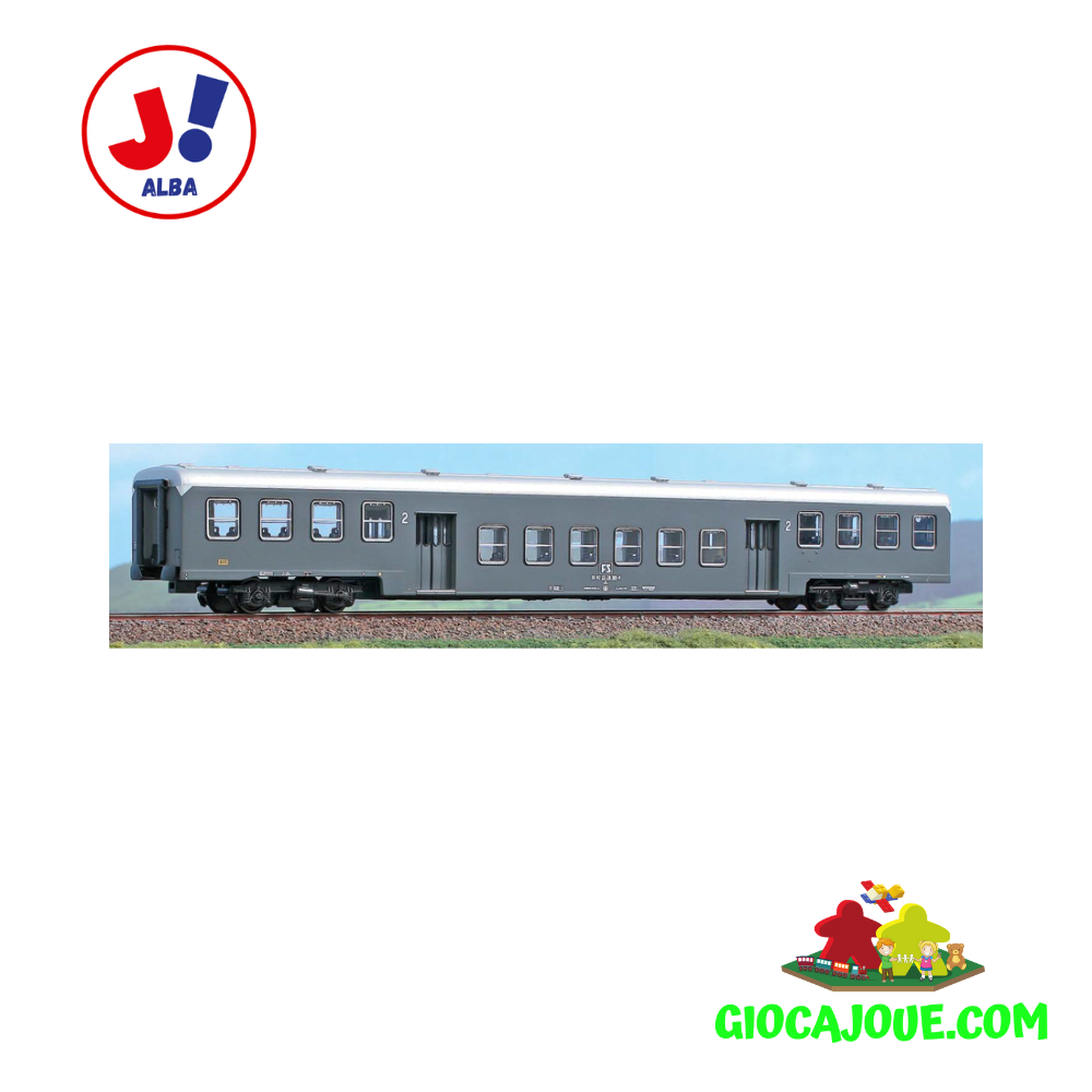 ACME 50093 - FS carrozza a Piano Ribassato Tipo 1965 di 2 cl. in livrea grigio ardesia, ep.IV-V. Scala 1:87 H0