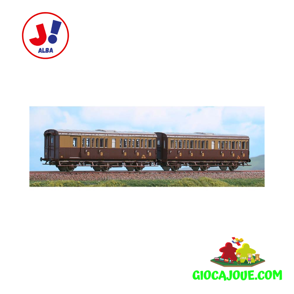 ACME 55124 - Set 2 carrozze FS tipo 1931R, 3° cl, castano/isabella, ep III. Scala 1:87 H0