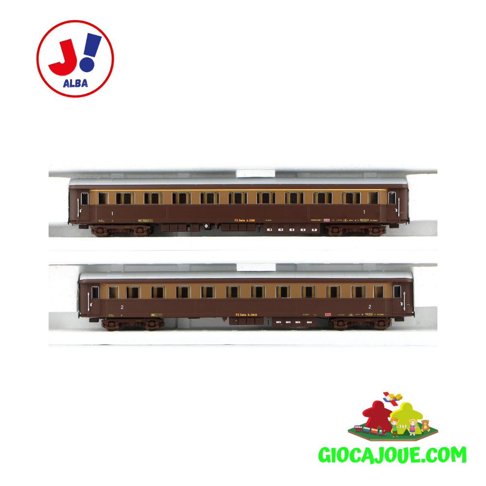 ACME 55272 - FS set due carrozze in livrea castano/Isabella di cui una di prima classe Az23000 e una di seconda classe Bz 33000, ep.III