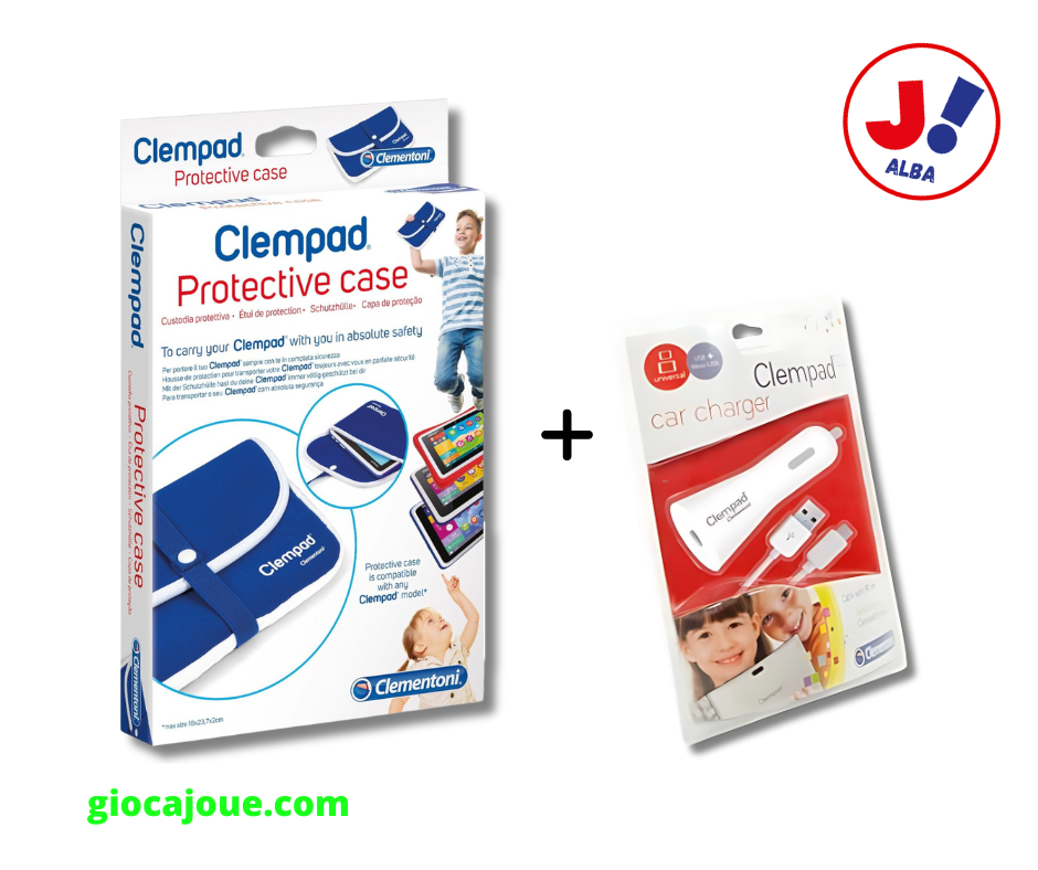 Clementoni - Bundle Clempad: Protective case + Car Charger