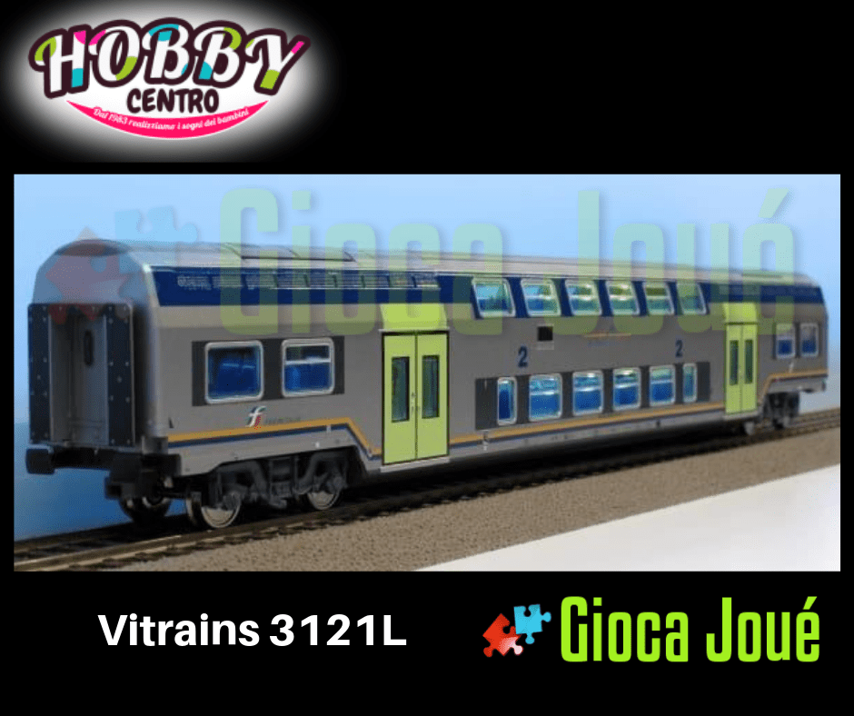 Vitrains 3121L - Carr. due piani 2a cl. nuova livrea Trenitalia illuminata FS