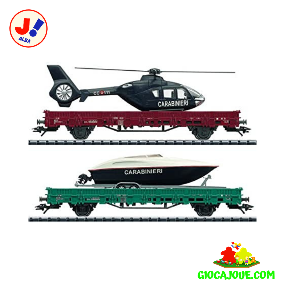 TRIX 24513 - Set con 2 Carri a sponde basse "Carabinieri"