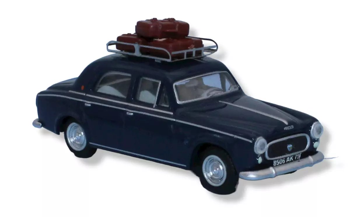 Peugeot 403 con portapacchi e 3 valigie SAI 1821 - HO : 1/87