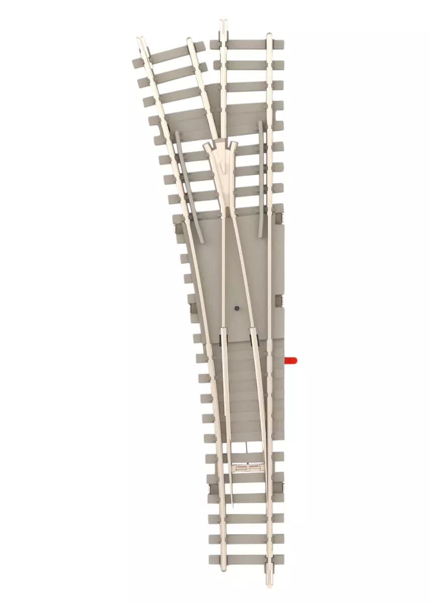 Deviatoio sinistro per traversine in cemento - Minitrix 14538 - N 1/160 - Codice 60 - angolo 15° - Lunghezza 112,6mm - 2R