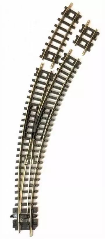 Aiguillage courbe à droite rayons 138.5mm et 156mm code 80