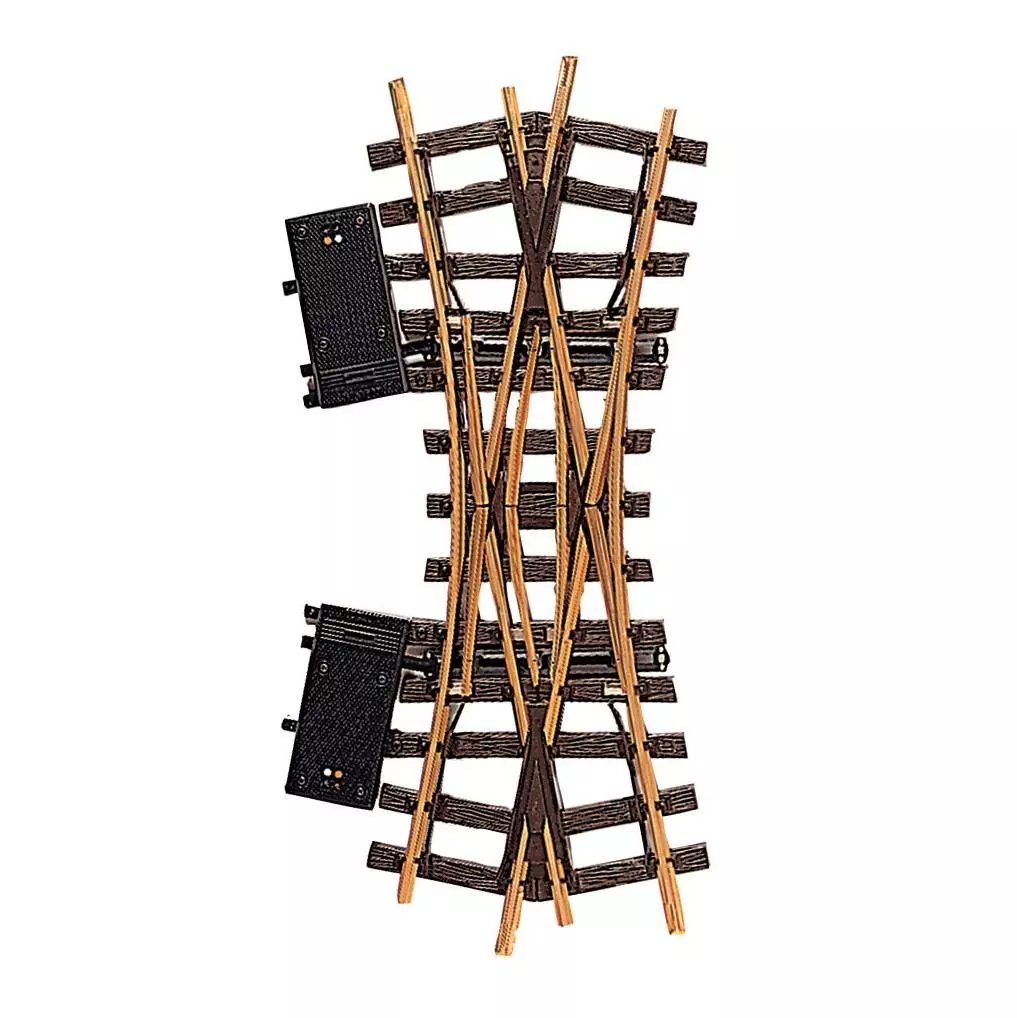 Traversée électrique LGB 12260 - G : 1/22.5 - 375 mm R2 22.5° - Double jonction