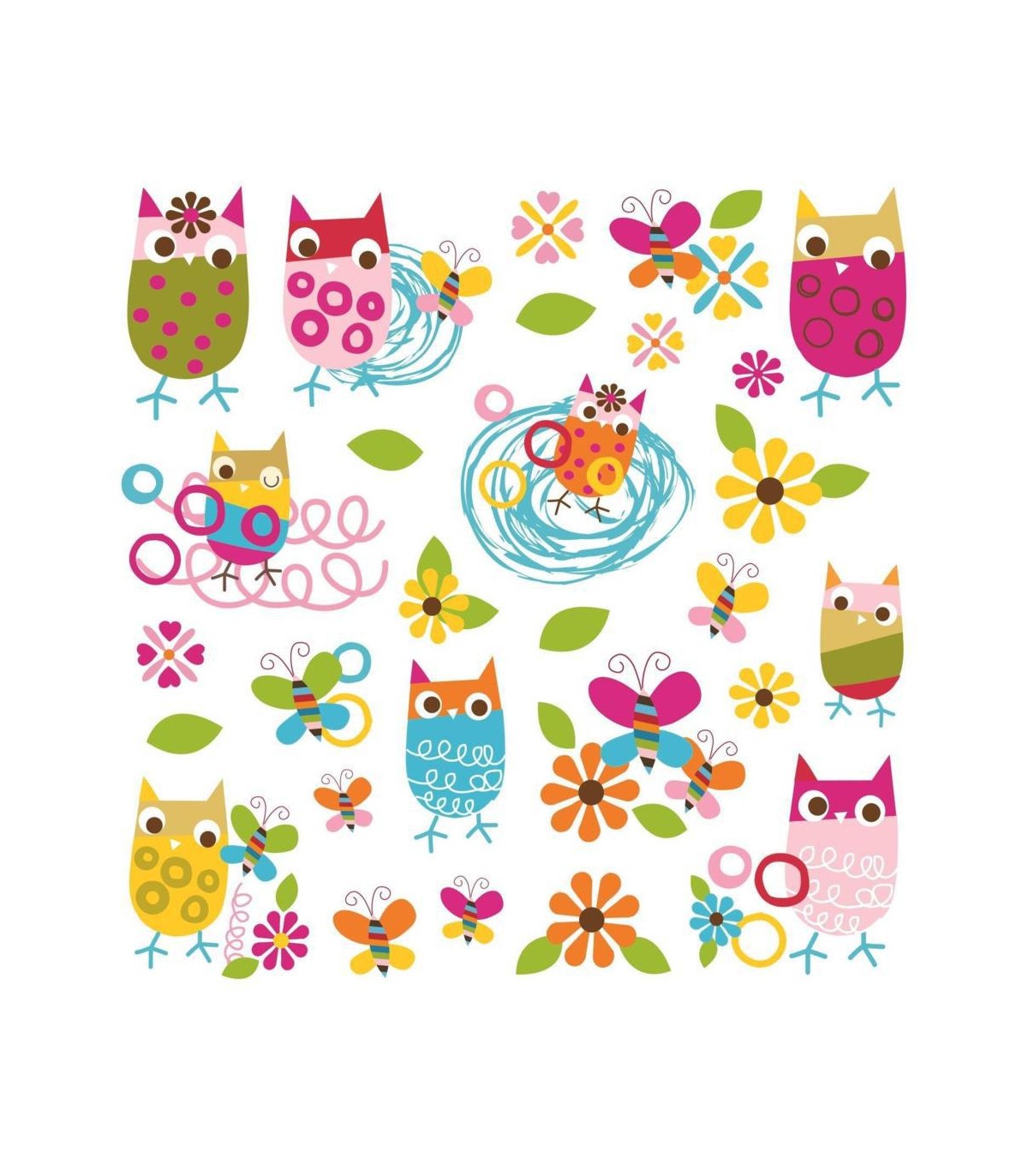 Adesivi Murali Removibili - Gufi