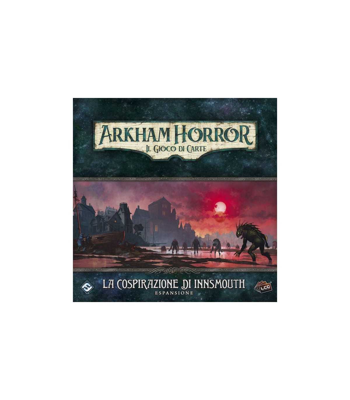 Arkham Horror - LCG: La Cospirazione di Innsmouth - Espansione Deluxe Cooperativa per 1-4 Giocatori, 120 Minuti di Gioco