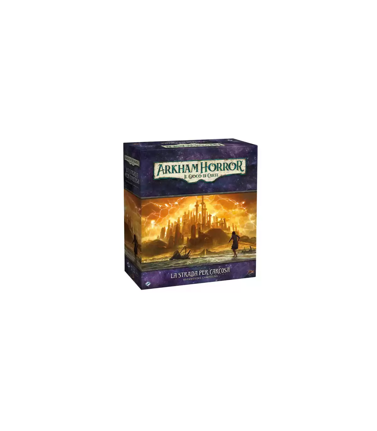 Arkham Horror LCG: La Strada per Carcosa - Espansione Campagna Cooperativa con Nuovi Investigatori e Carte - Gioco da Tavolo Asm