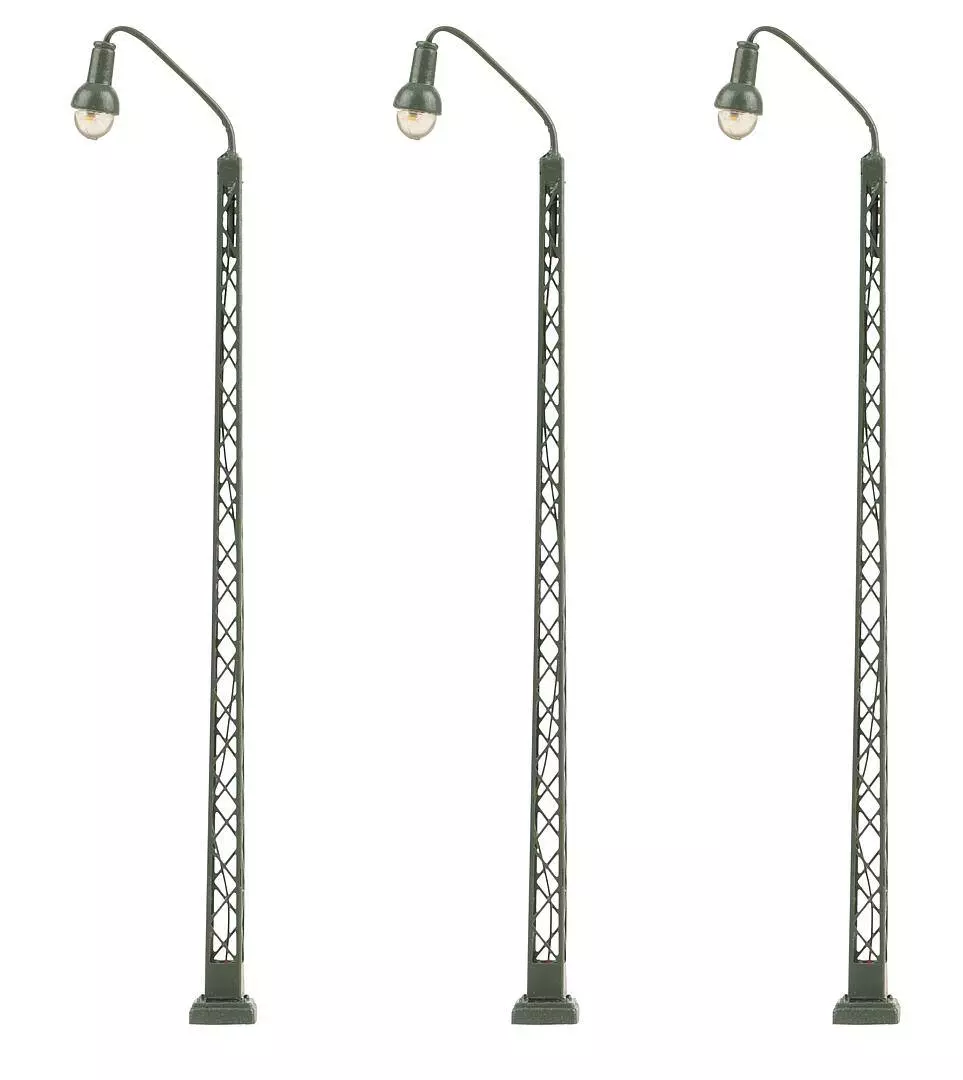 Set di 3 lanterne Faller LED a reticolo 272129 - N 1/160 - altezza 65 mm