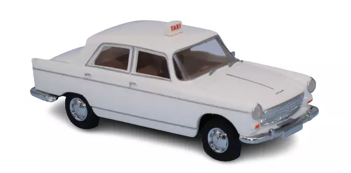 Auto TAXI Peugeot 404 berlina bianca BREKINA 92987 SAI 2330 - HO 1/87