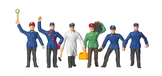 Set di 6 addetti alla stazione PREISER 10010 - HO 1/87