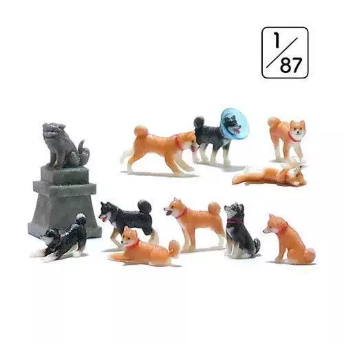 Set di 10 cani Shiba e 1 statua - KATO 6-604 | N 1/160