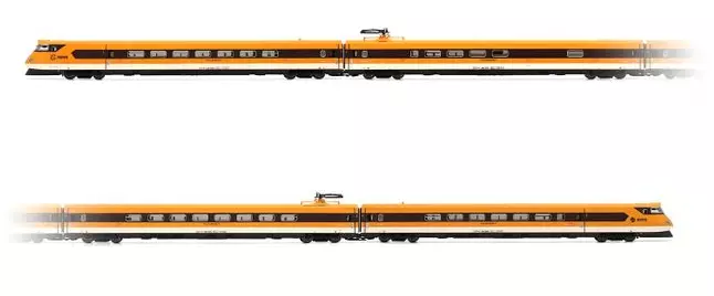 Unità multipla elettrica ad alta velocità inclinabile serie 443, con tetto giallo e vecchio logo - Electrotren HE2016 - HO 1/87 - RENFE - Ep IVa - Analogico - 2R