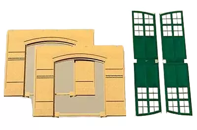Kit di 2 pareti e 2 porte per la rimessa locomotive Auhagen 80605 - HO : 1/87