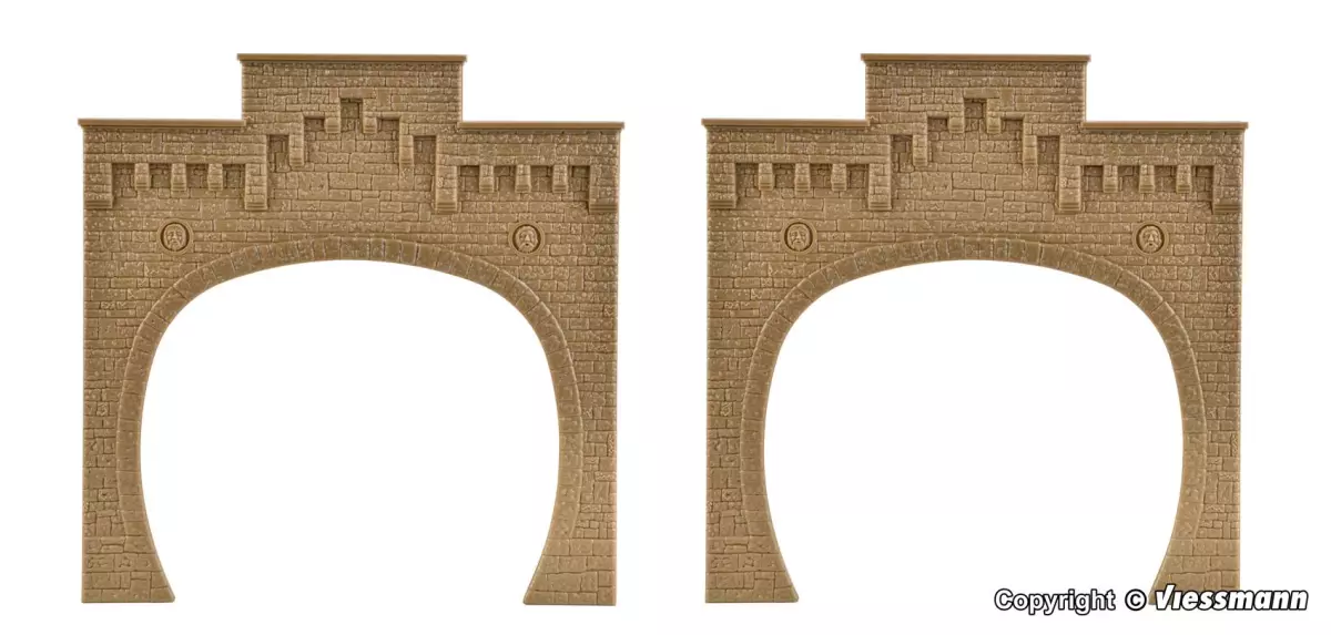 Set di 2 cancelli per tunnel a doppio binario + fissaggio - VOLLMER 42503 147x8x149mm