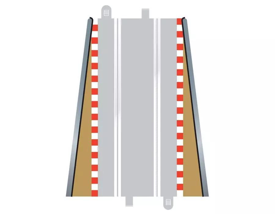 Set di 2 cordoli diritti - Scalextric C8233 - 1/32 - lunghezza 350 mm