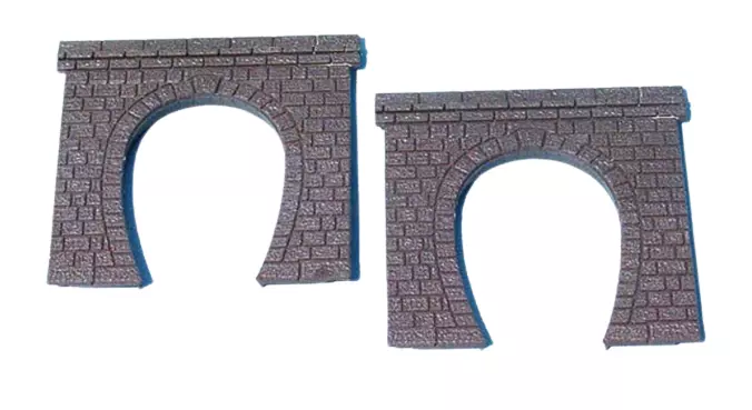 Set di 2 ingressi per gallerie - 1 corsia - Grigio - HEKI 3124 - Scala HO