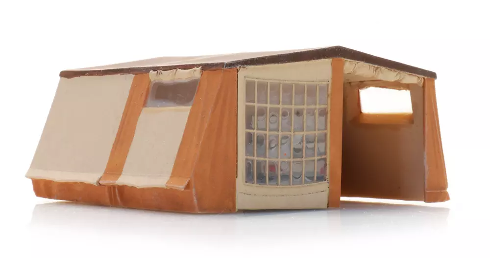 Tenda da camper beige e arancione - Artitec 387.565 - HO 1/87