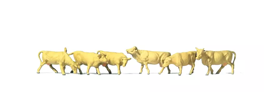 Confezione da 6 vacche marroni PREISER 79229 N 1/160