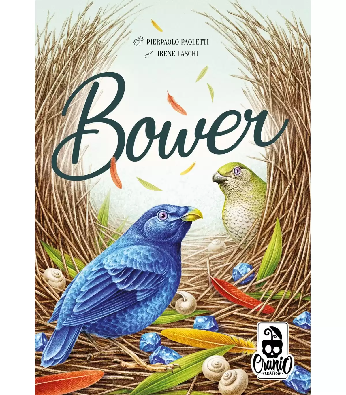 Bower - Gioco da Tavolo Creativo per 2 Giocatori - Costruisci il Tuo Nido di Uccelli Giardinieri - 8+ Anni, 25 Minuti di Gioco