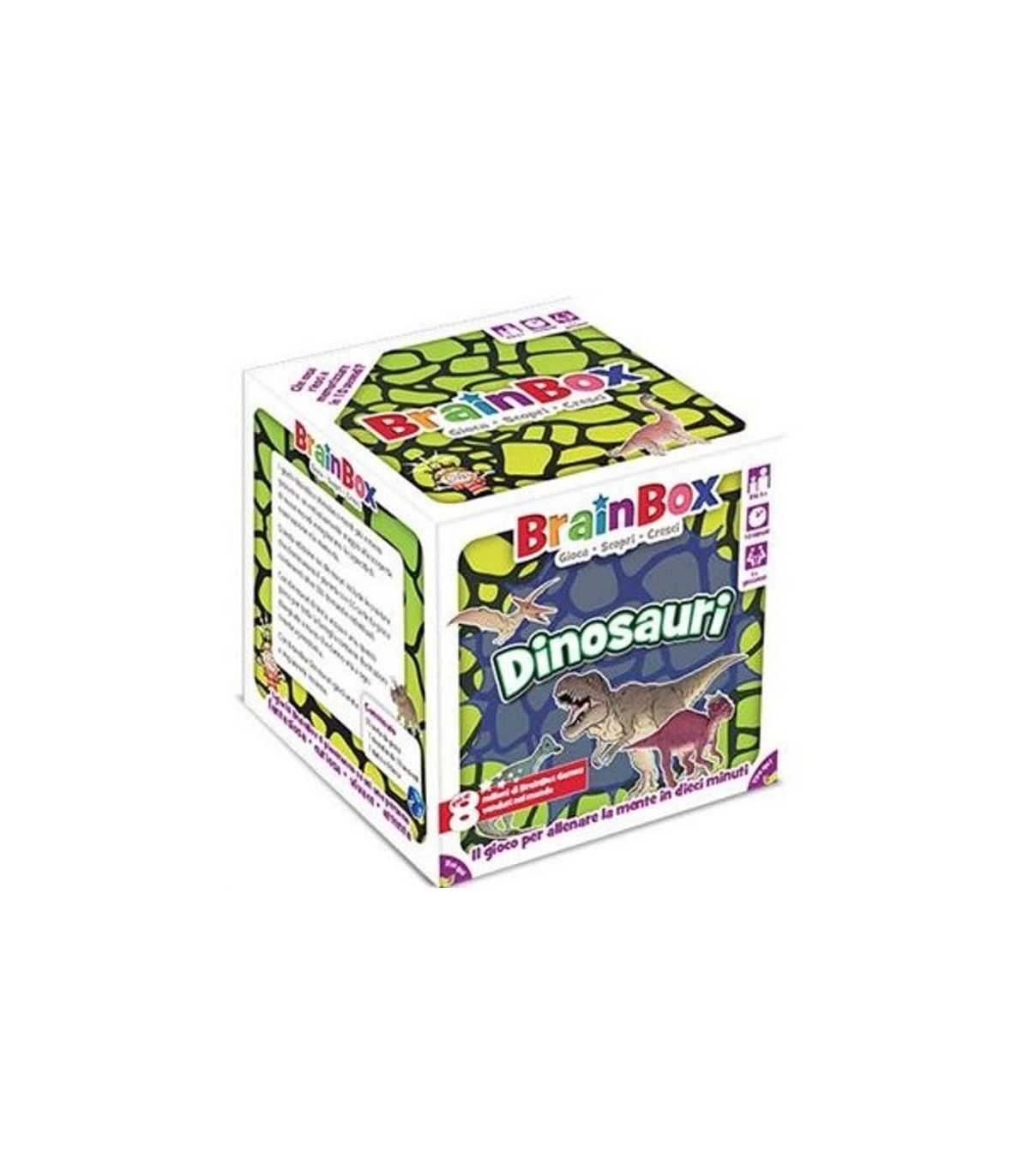 BrainBox - Dinosauri | Gioco Educativo per Famiglie | 55 Carte Illustrate | Divertimento per 1-8 Giocatori | Asmodee