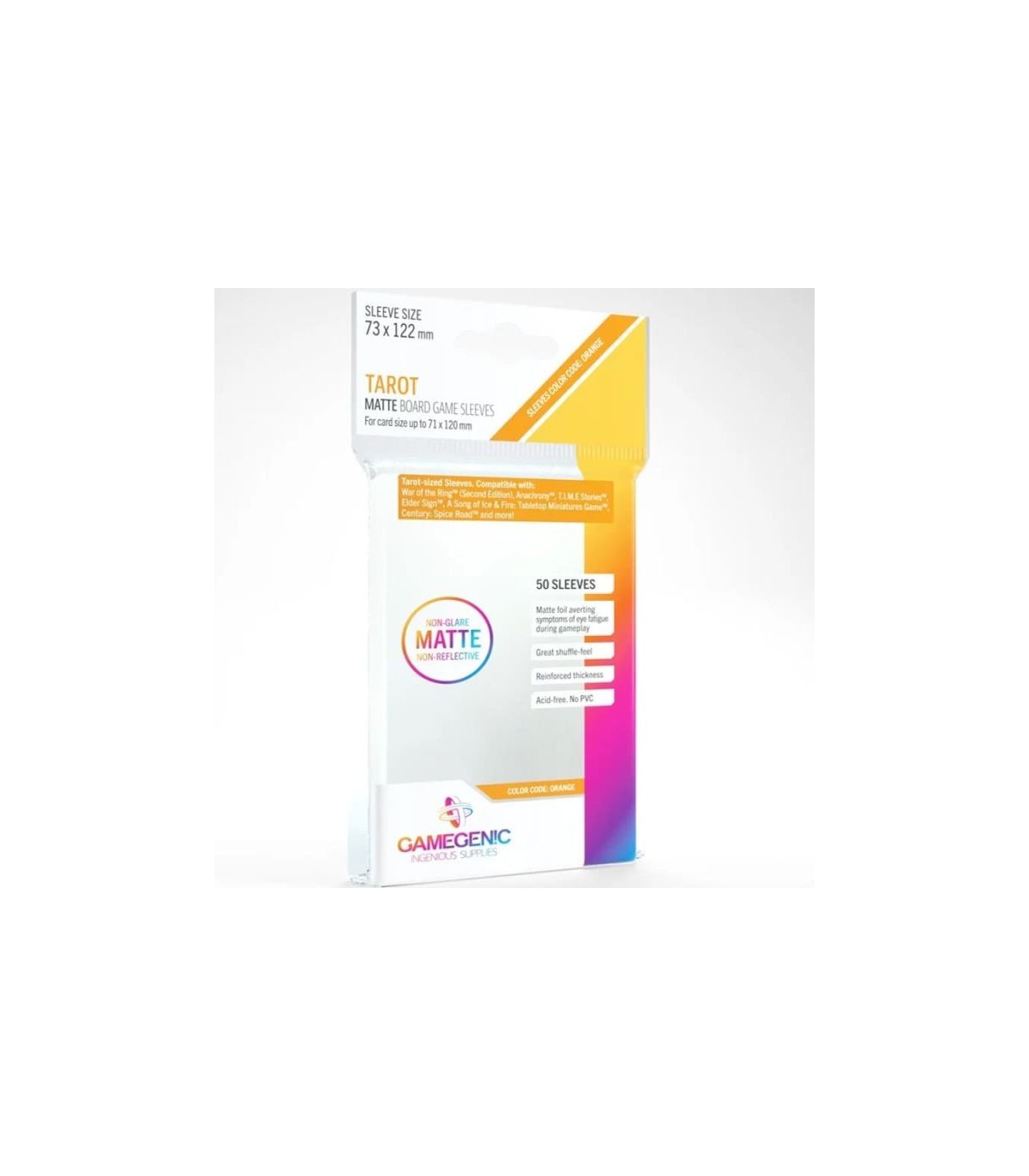 Bustine Gamegenic Matte Board Game Sleeves Tarot Orange 50...