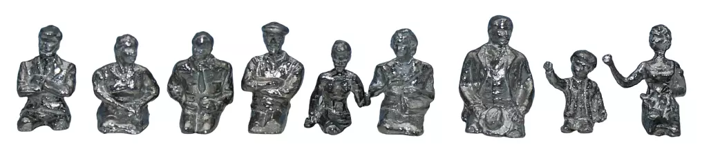 9 Passeggeri senza gambe da verniciare (metallo bianco) SAI 0382 - HO 1/87