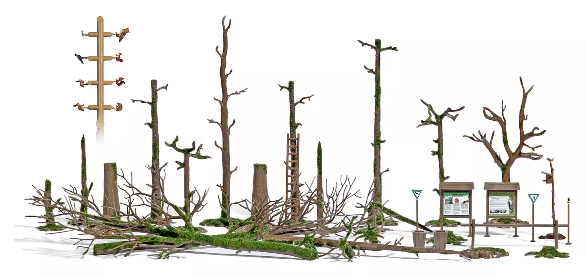 Kit Deadwood e accessori multipli BUSCH 1852 - HO 1/87