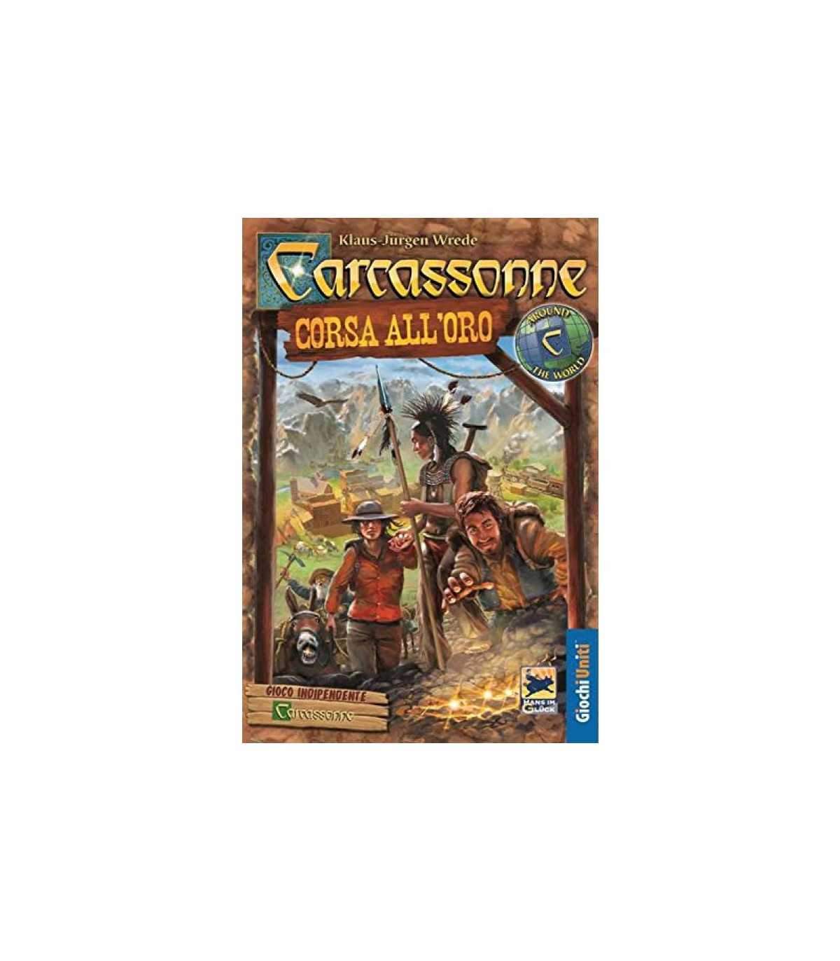Carcassonne: Corsa all'Oro - Gioco da Tavolo Strategico per Famiglie, 2-5 Giocatori, 35 Minuti di Divertimento - Giochi Uniti