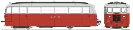 Autorail De Dion tipo ND Vivarais-Lozère N°202, 2 fari, rosso/grigio perla - Ree Modèles VM054 - HOe/HOm 1/87 - CFD - Ep III - Analogico - 2R