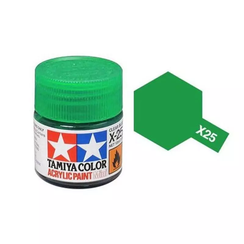 Vernice acrilica trasparente Verde SHINING X25 - TAMIYA 81525 - 10 mL