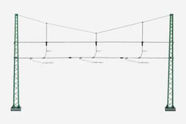 Gruppo di sospensione della catenaria per 3 binari da 150 mm